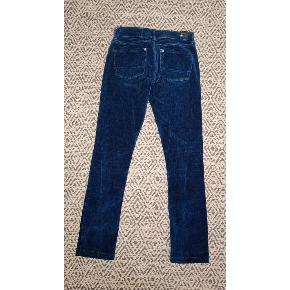 Animale Women's Blue Velvet Slim Fit Pants Made in Brazil *See Measurements